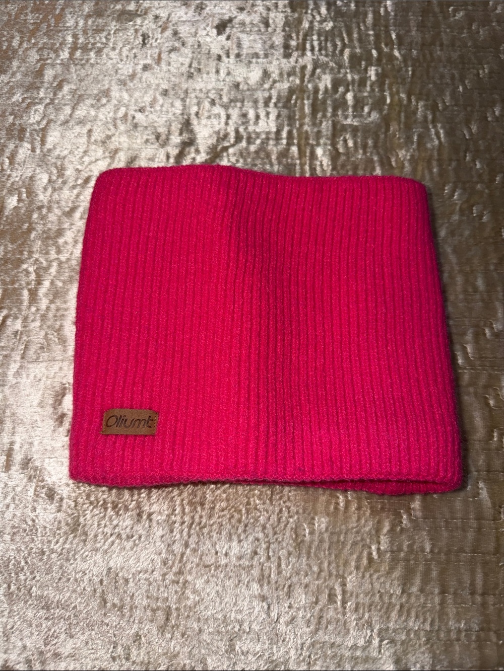 Olivmt Pink Ribbed Knit Beanie